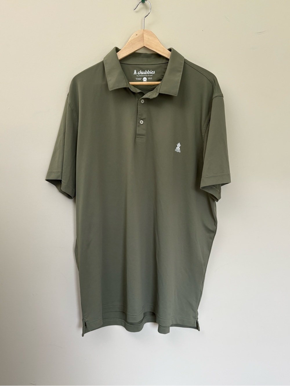 Chubbies the Olive You Man Performance Polo Short Sleeve Green Size XXL